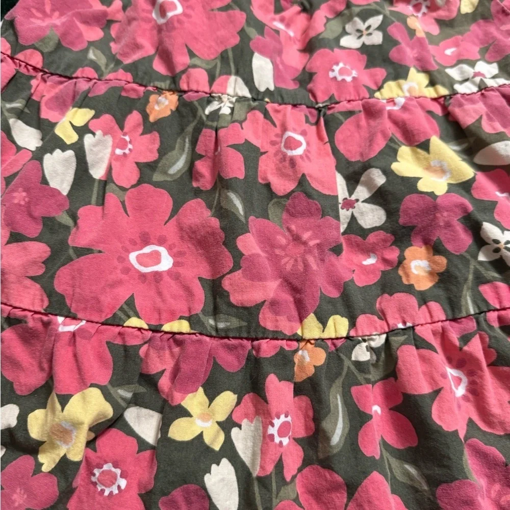 Vintage 2013 GYMBOREE Floral Tiered Skirt in Pink and Green